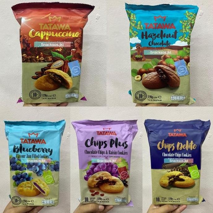 

TATAWA COOKIES CAPPUCINO / HAZELNUT CHOCOLATE / BLUEBERRY / CHIPS DELITE / CHIPS PLUS / ALMOND ROAST / TIRAMISU / STRAWBERRY