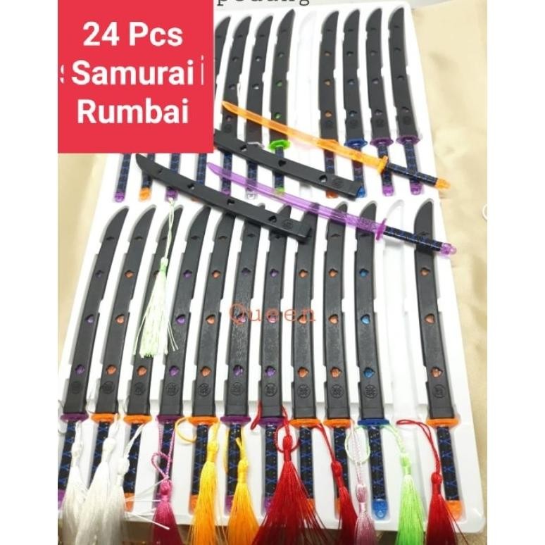 Mainan Pedang PedanganSamurai Rumbai 24Pc DiM