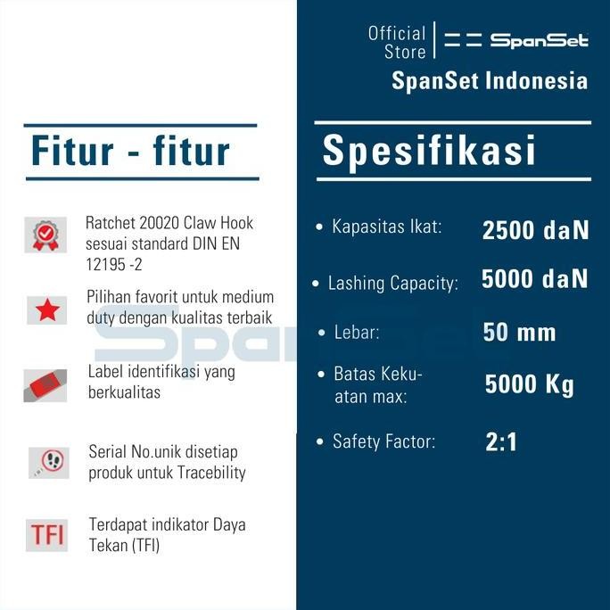 

Terlaris Spanset Ratchet Tie Down Tali Pengikat Barang Cargo Lashing Claw 2