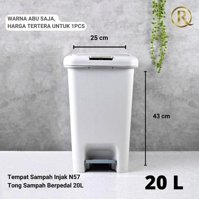 Tempat Sampah Injak N57 Tong Sampah Dapur Kamar Berpedal 20L