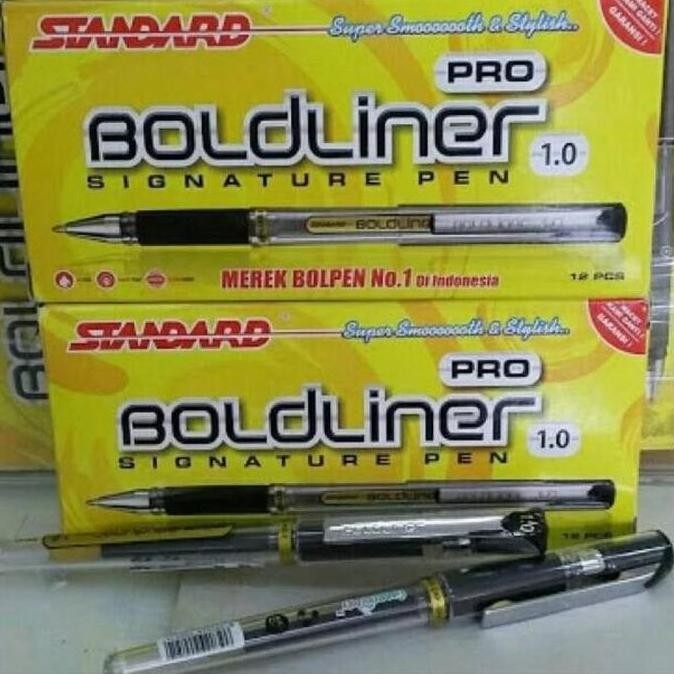

Pulpen Standard Boldliner Pro Hitam 1.0 1 Lusin 12 Pcs Harga !!! New Stok