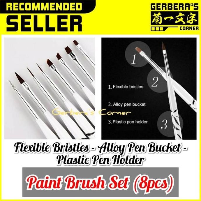 

Kuas Cat Gundam - Nylon Paint Brush Set - Model Kit Tools - 8pcs/set