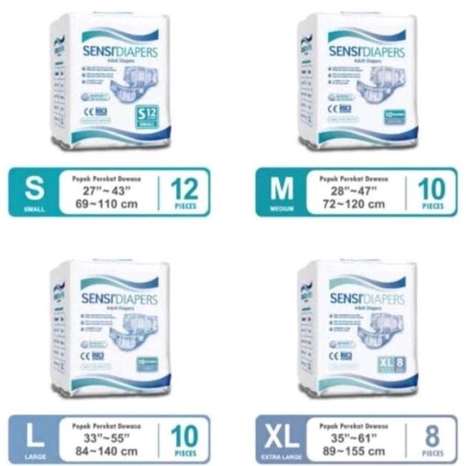 Sensi Adult Diapers/Popok Perekat Sensi/Popok Dewasa Perekat (S12/M10/
