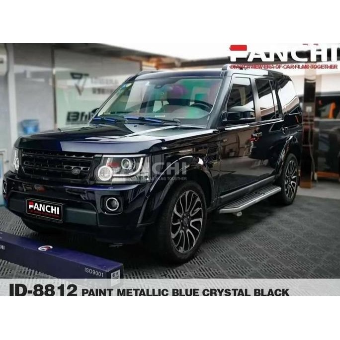 

50CM FANCHI PET112 ID-8812 Paint Metallic Blue Crystal Black PET per 50CM