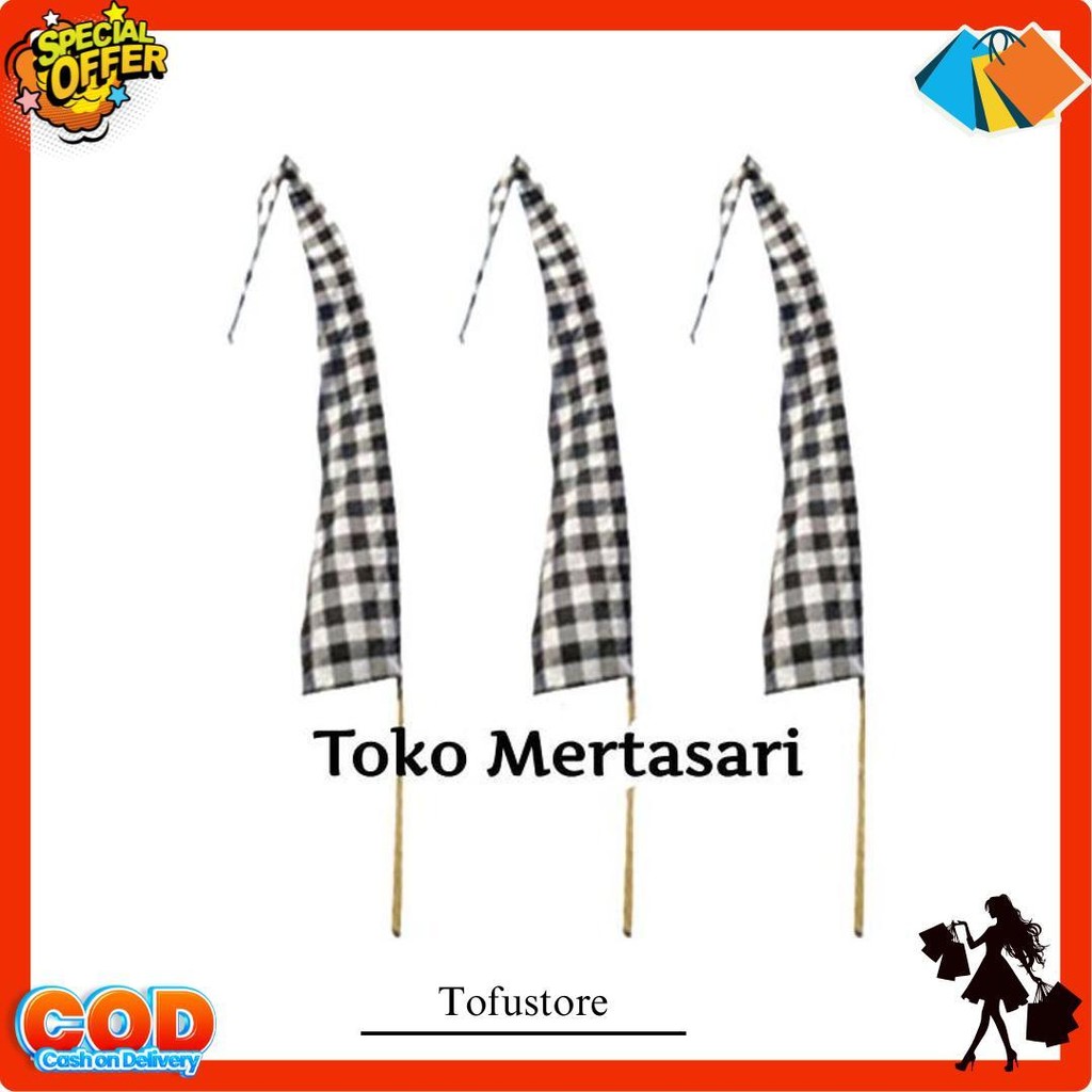 Bendera Umbul Umbul Bali Poleng 3 M Original Produk