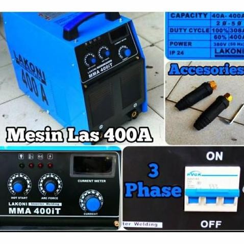 ready  Mesin Las / Travolas Lakoni 400A 3 Phase 400iT IGBT Lakoni MMA 400 iT