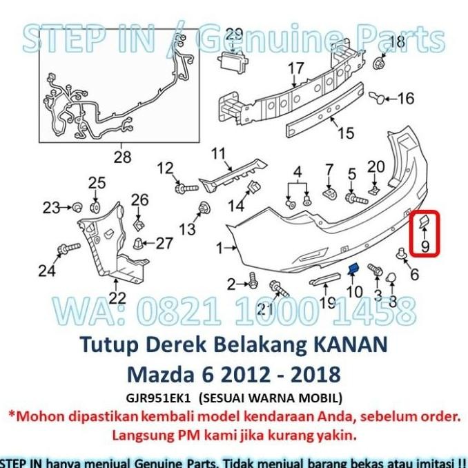 TERLARIS - Tutup Derek Bemper Belakang Mazda 6 Towing Bumper MAZDA6 2012 - 2018