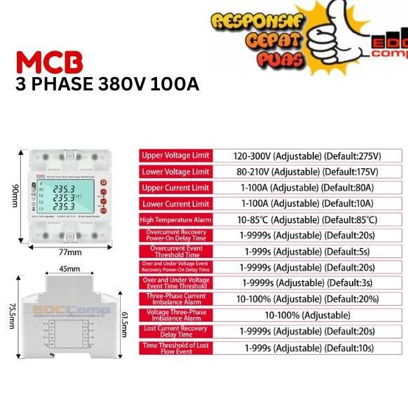 Smart life Tuya Din Rail MCB 3 Phase 1 Phase ELCB remote Control kWh Meter Watt Meter Digital WiFi 2