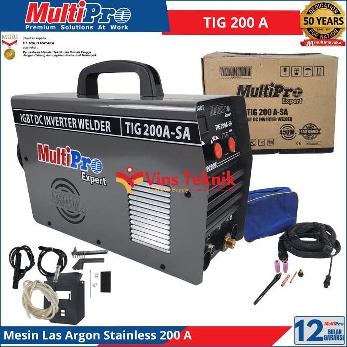ready  Mesin Las Listrik Argon Trafo Las Inverter Stainless 200A MULTIPRO TIG 200 A