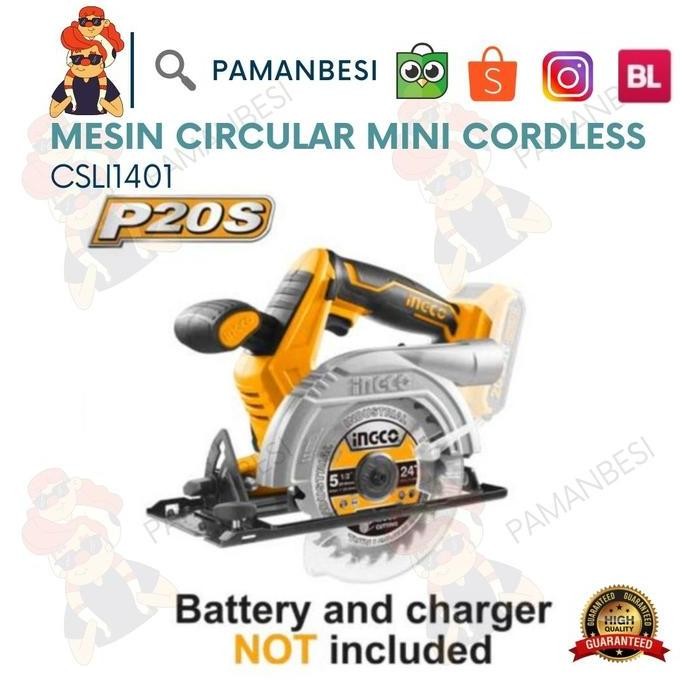 Csli1401 Mesin Circular Saw Mini Cordless 20V + Kg