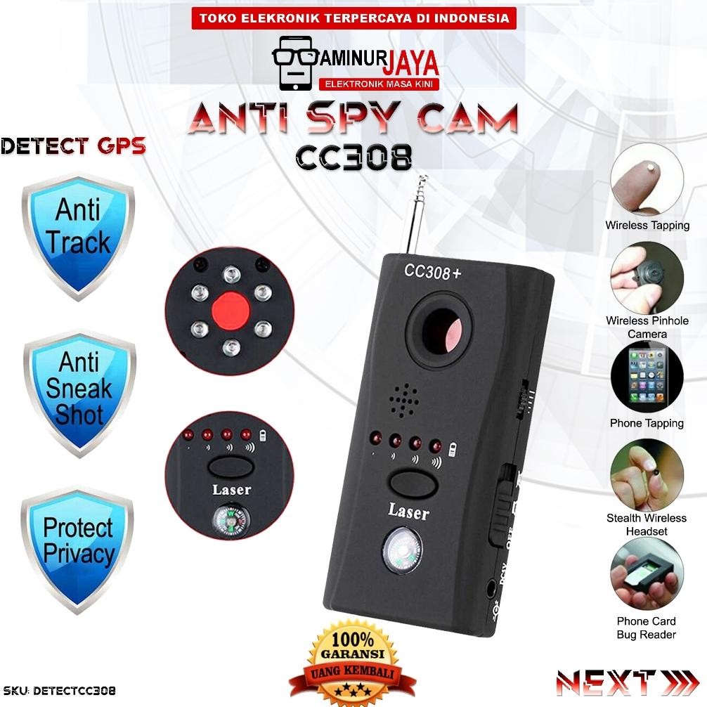 RF Bug Signal Detecto CC308 Alat Pelacak Spy Cam GPS Tracker Multi Detector Spy Camera Pengintai Kam