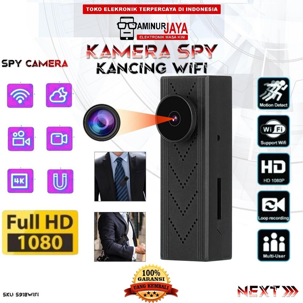Kamera Spy Cam Kancing Wifi Ori Hidden Camera Mini Tersembunyi Lens Camera Model Button Kancing Baju