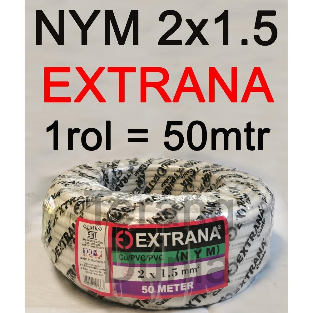 Kabel Extrana 2x1.5 Kabel NYM 2x1.5 Extrana NYM 2x1.5 Kabel Tunggal 2x1.5 Extrana DiM