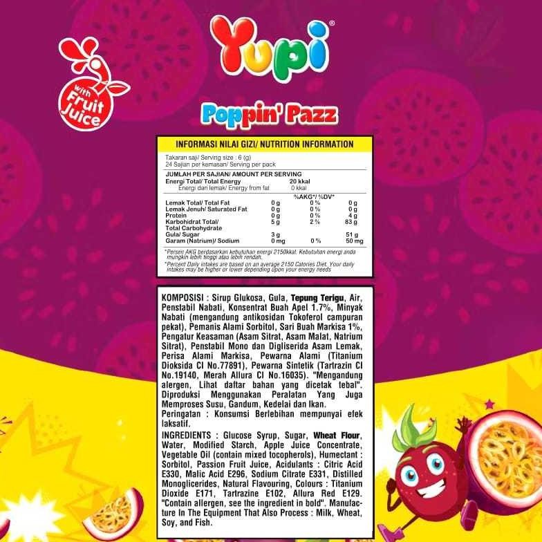 

Yupi Poppin Pazz | Isi 12 Pcs