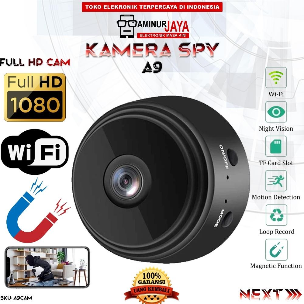 CCTV Camera A9 IP Wifi Kamera Hidden Spy Cam Mini Pengintai Pengawas Keamanan Tersembunyi Wireless K