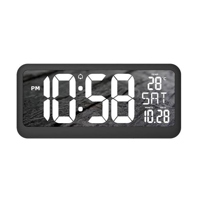 AZKO Forhom Jam Dinding Led Digital - Hitam Wall Clock Jam Tembok Digital Aesthetic Dekorasi Rumah H