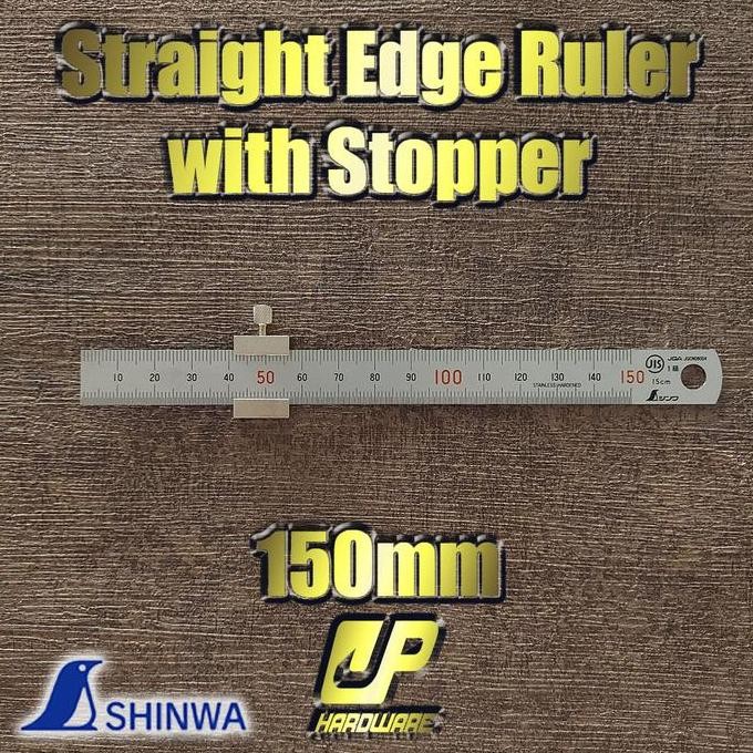 

SHINWA STAINLESS STEEL RULER WITH STOPPER ORIGINAL DAN TERPERCAYA