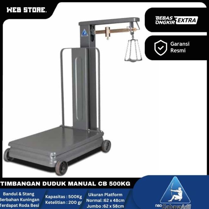 Timbangan Duduk 500Kg Mekanik Manual Scale Cahaya Adil Cb 500 Pagar
