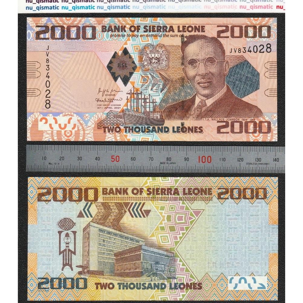 Uang Sierra Leone 2000 Leones , 2021 , UNC Baru Super Gress P# 31 DiM