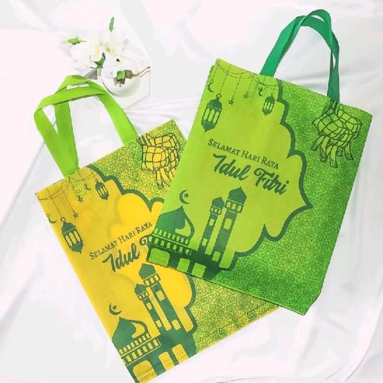 

Hot Sale ul-64 Isi 12 Pcs Tas Kain Lebaran Idul Fitri Ukuran 30x40x10 Goodiebag Kantong Totebag Hampers Parcel THR Termurah Terlaris