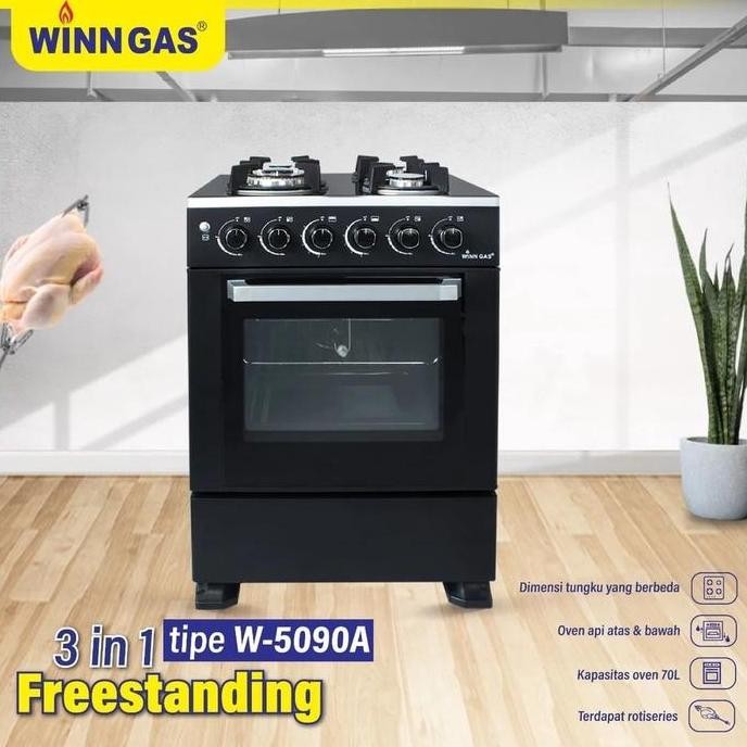 Sale Freestanding Winn Gas W5090A Kompor Gas 4 Tungku + Oven