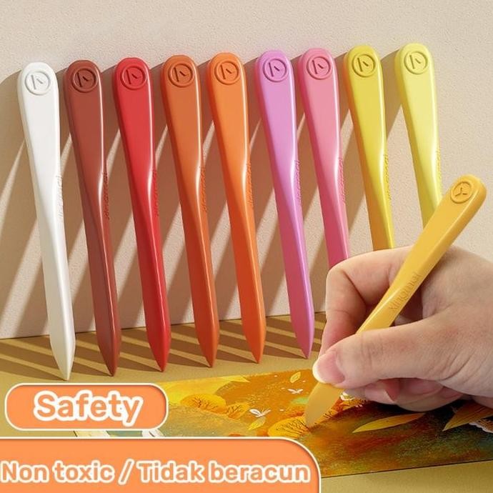 

Plastic crayon triangle Crayon mewarnai anti air anti kotor tangan Pensil warna triangular Krayon plastik 12/18/24/36 aman untuk anak non toxic crayon Pena sekolah kantor pelajar Stationery