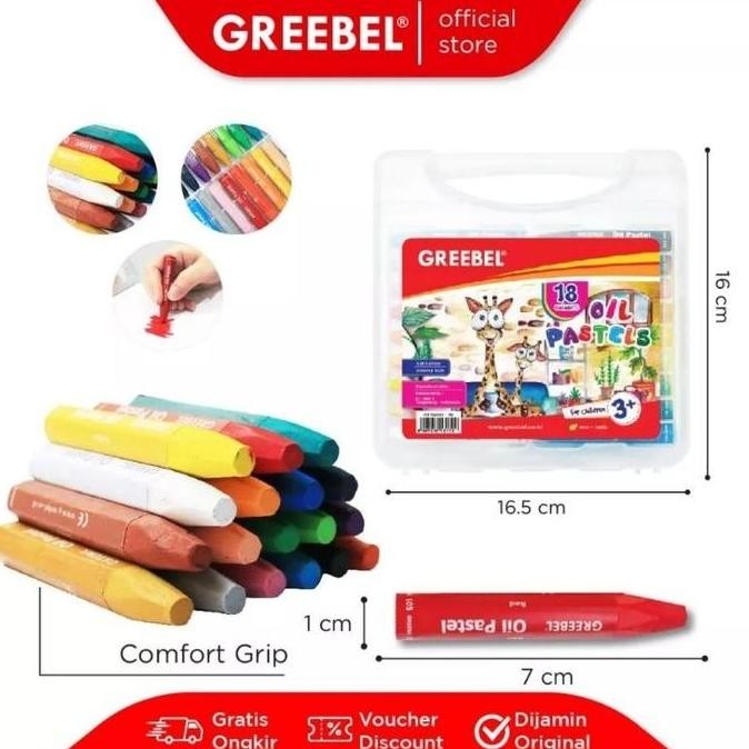 

GREEBEL Crayon 18 Warna / Oil Pastel Greebel 18 Warna anak