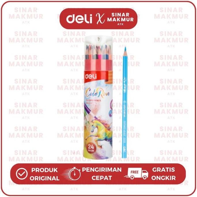 

Pensil Warna/Color Pencil 24 Warna dengan Rautan Pensil pada Tabung Deli EC00327 (Set)