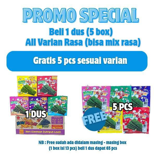 

Lm Paket Hemat Nori Boom 5 Rasa - 1 Dus ( Free 5 Pcs )