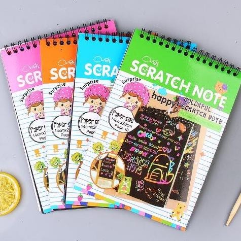 

Scratch Note Mini / Buku Gambar Mini Tulis Gores Ajaib Colourfull / Buku Magic Warna Colourful Scratch Note Kecil