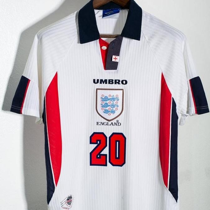 JERSEY BAJU BOLA RETRO INGGRIS HOME 1998 + NAMESET GRADE ORI