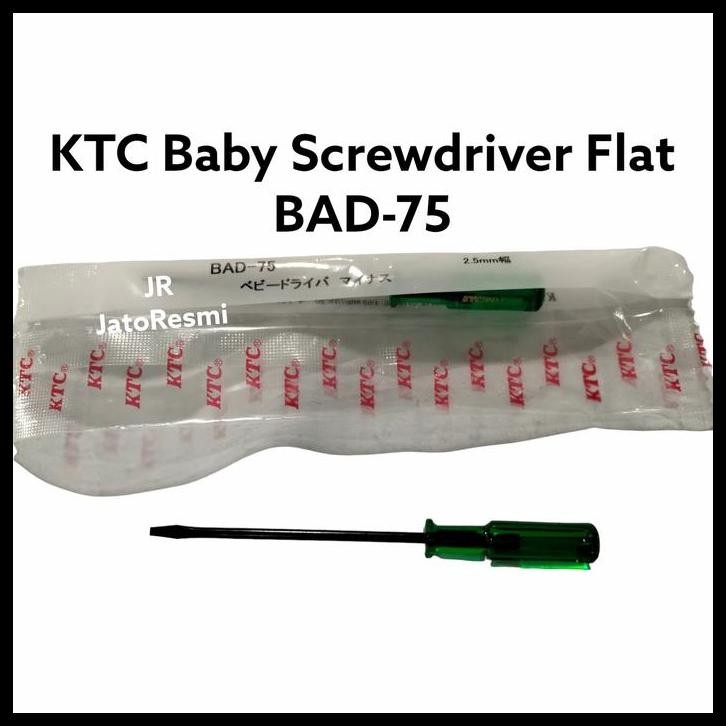 TERMURAH KTC BABY SCREWDRIVER FLAT BAD-75 OBENG MINUS KTC 