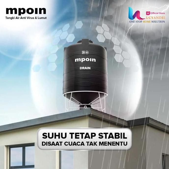Promo / Terlaris Harga Tangki Air MPOIN 350 Liter Toren Mpoin Plus 400 Drain Tandon Terbaik
