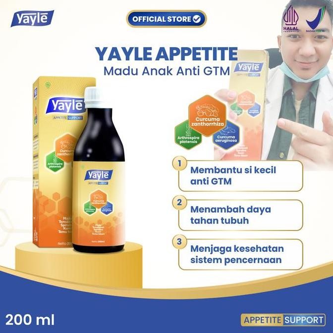 

TERMURAH YAYLE APPETITE SUPPORT 200ML - MADU PENAMBAH NAFSU MAKAN ANAK USIA 1 TAHUN+