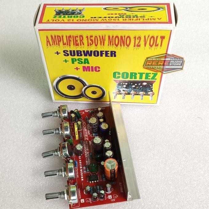 BARU POWER AMPLIFIER 12V 150W DENGAN TONE CONTROL + SUBWOOFER + MIC - AUDIO MOBIL & RUMAH