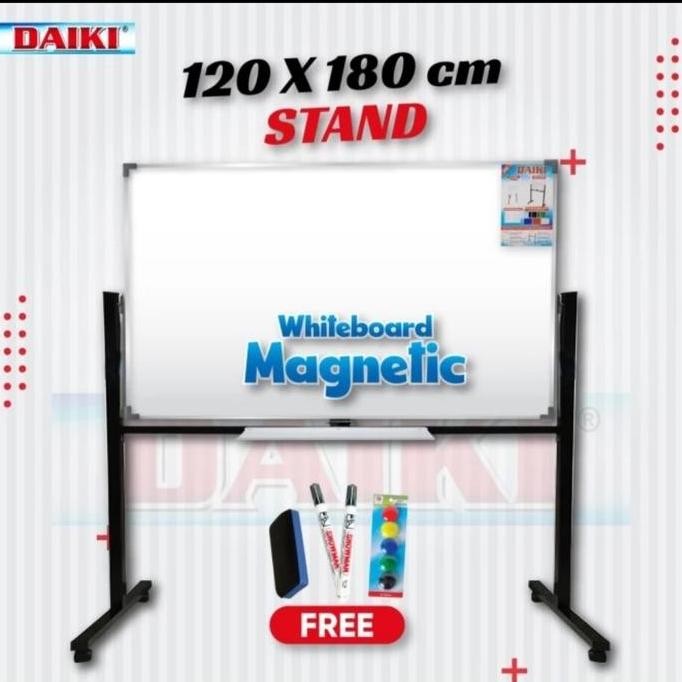 

Daiki Whiteboard Magnetic Standing Single Face Size 120 X 180 Cm. New Stok