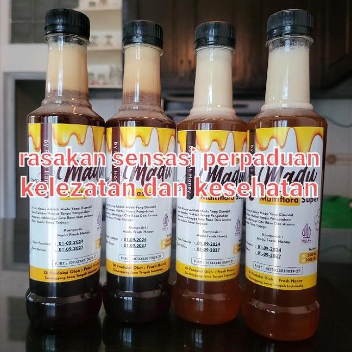 

TERMURAH PAKET HEMAT 4 BOTOL MADU (AKASIA + MULTIFLORA) X 500GR MADU ORGANIK TANPA GULA