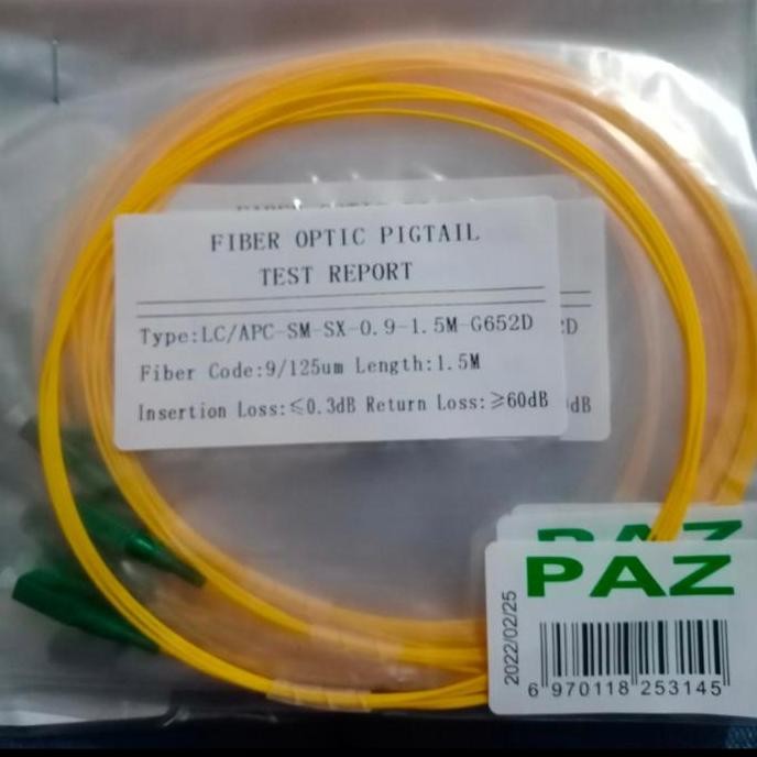 Pigtail Lc Apc Merk Paz G652D New Stok