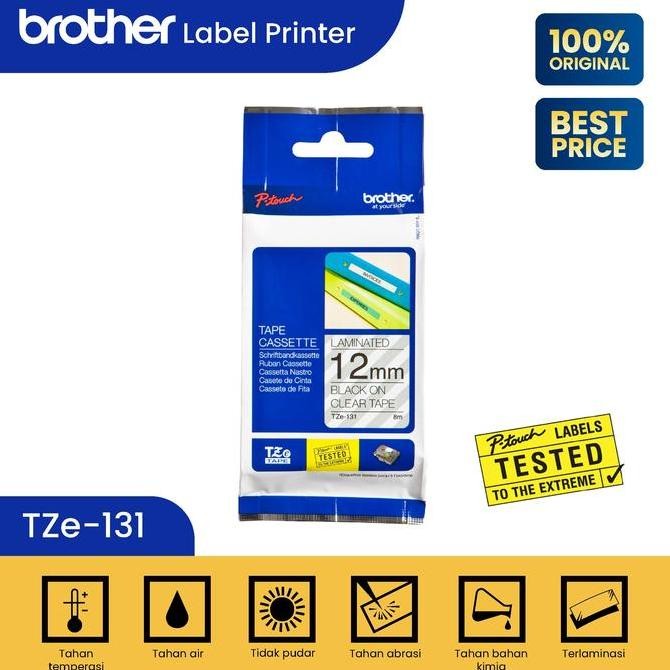 

Sale! Label Tape Brother TZe-131 Laminated Tape Hitam di Atas Transparan 12mm x 8m
