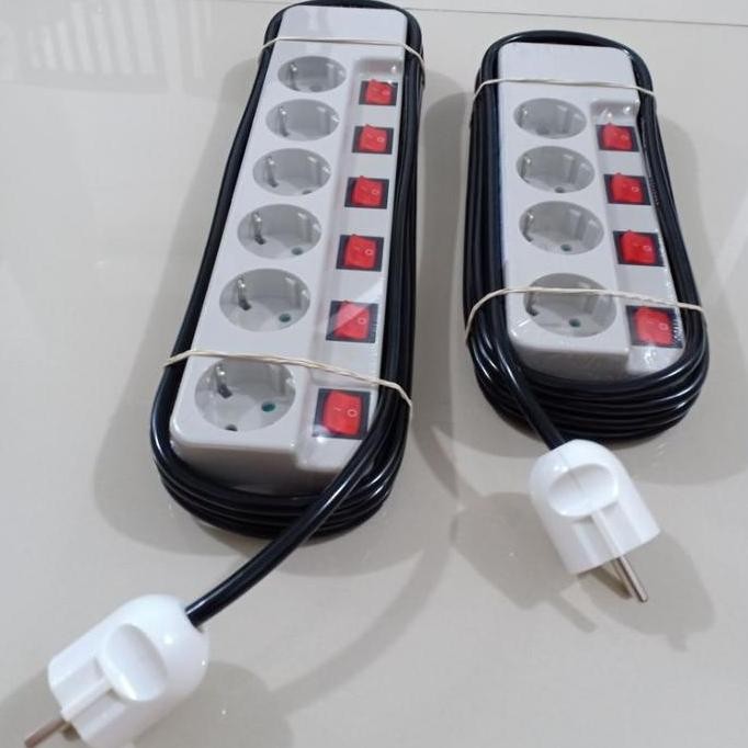 Stop Kontak Uticon Kabel Hitam,4L Dan 6L, Saklar On/Of , Ukuran Kabel 2X1,5Mm