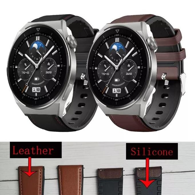 Ori - Strap Kulit Rubber Huawei Gt3 / Gt 3 Pro - Model Classic Leather Smartwatch Band