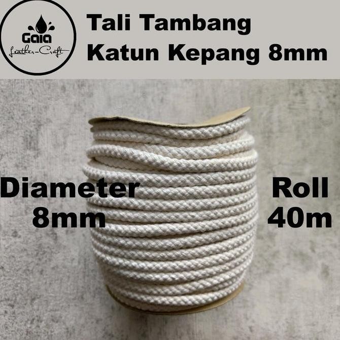 

ready Tali tambang katun kepang 8mm 40m