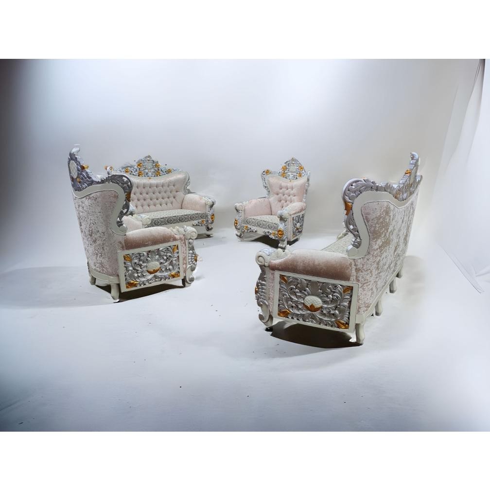 Promo Kursi Tamu Jati Ukir Jepara Mewah Kayu Jati Motif Bellegio Koper