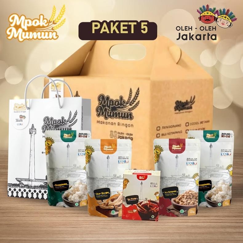 

Paket Oleh Oleh Isi 5 Varian Dari Jakarta Dan Khas Betawi Hemat Ekonomis - Mpok Mumun