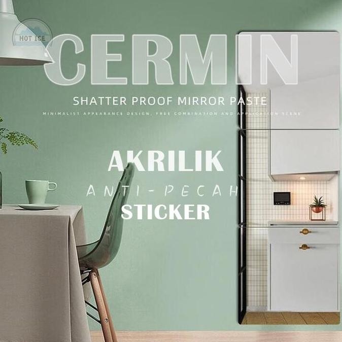 STICKER CERMIN Acrylic STIKER DINDING Kaca Acrylic Sudah Dengan