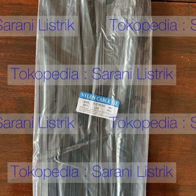 

ready Kabel Tie 9 x 50cm Cable Ties Nylon 9 x 500 mm Hitam Putih