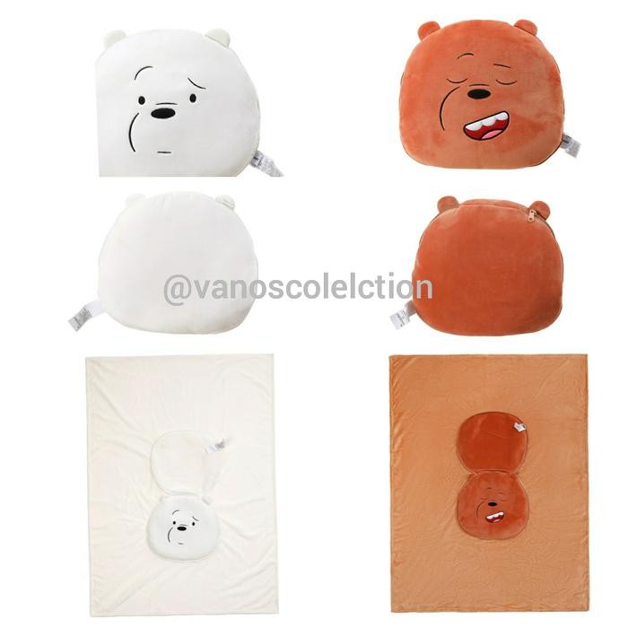 Miniso We Bare Bears Blanket Selimut Bantal