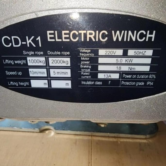 ready Winch Electric Hoist 2 ton - Electric Hoist 2 ton - Hoist Katrol 2ton