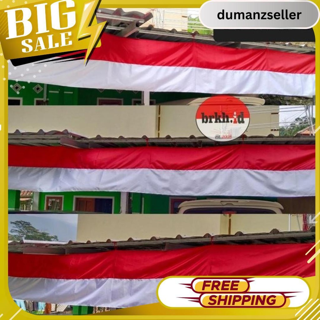 Bendera Merah Putih Lespang 10 Meter-Umbul Umbul Serbaguna Merah Putih 6.6