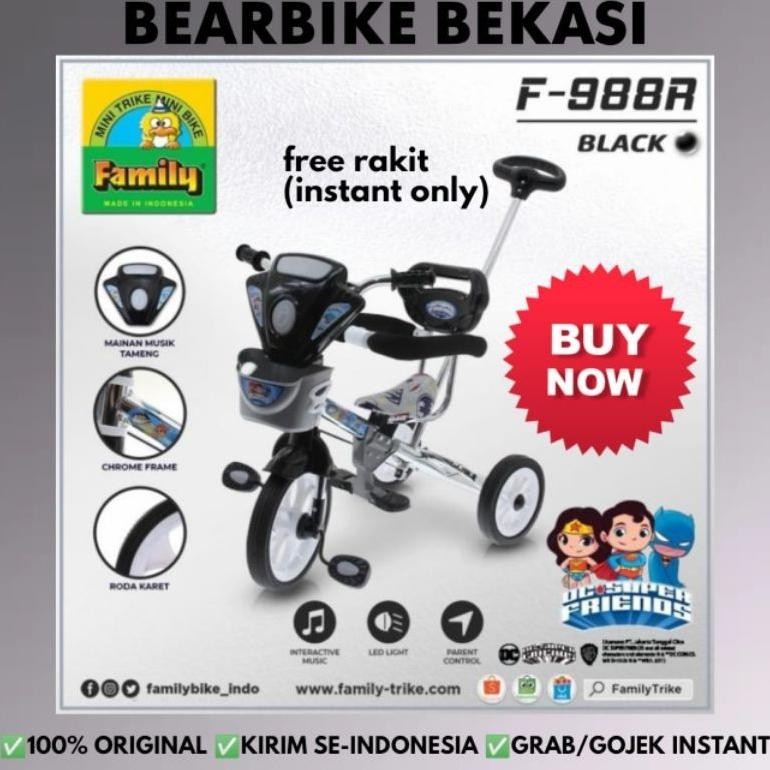Terlaris Sepeda Anak Roda Tiga Family F-988L / 988R Original - Tricycle Ride On Premium